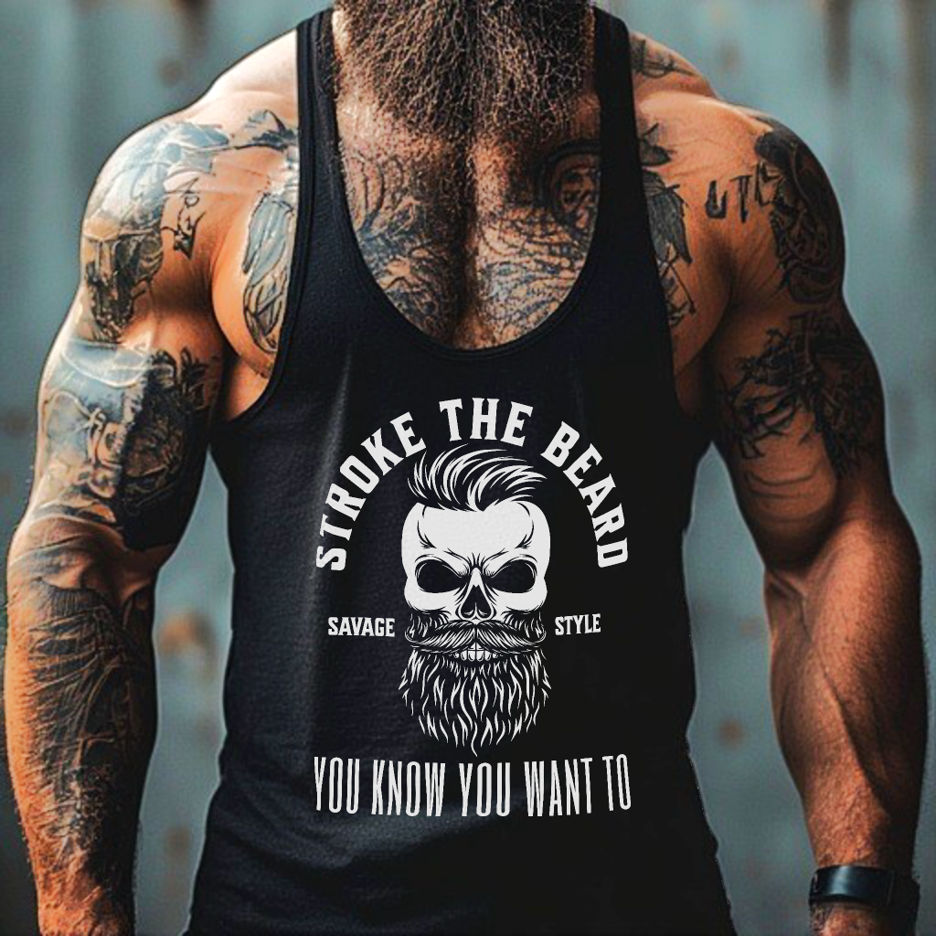 Stroke The Beard (Want To) - Savage Style Unisex Tank Top 5.3 oz.