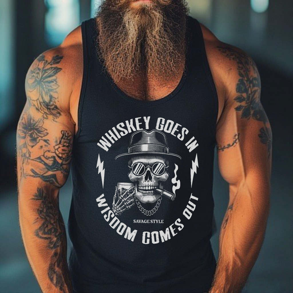Whiskey Wisdom - Savage Style Unisex Tank Top 5.3 oz.
