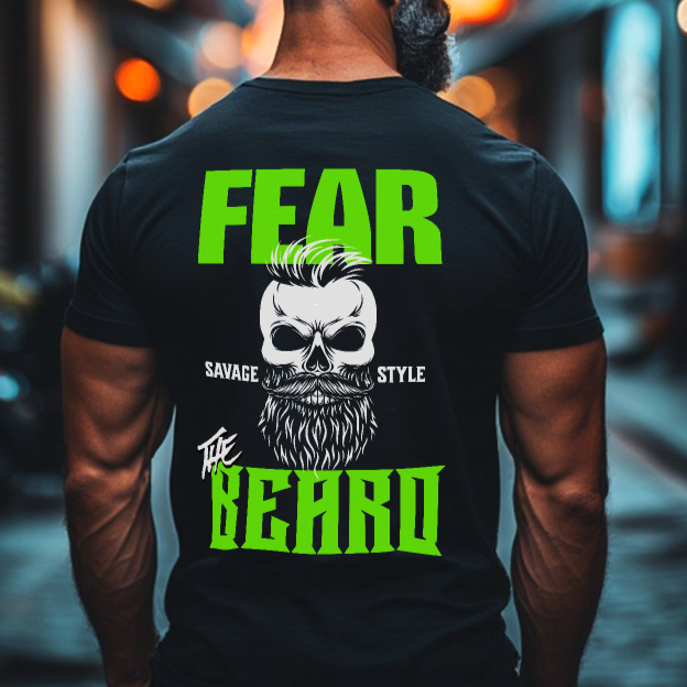 Fear The Beard (Green) - Savage Style  Heavyweight T-Shirt 6.1 oz.