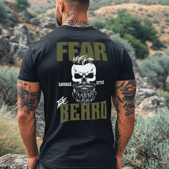 Fear The Beard (Olive) - Savage Style  Heavyweight T-Shirt 6.1 oz.