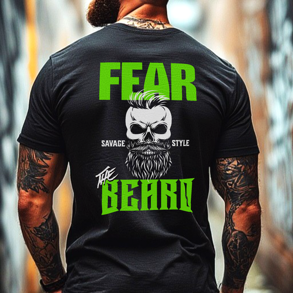 Fear The Beard (Green) - Savage Style  Heavyweight T-Shirt 6.1 oz.
